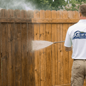 blue heron fence cleaning soft wash